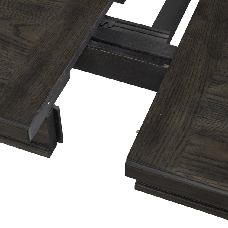 Saddle Brown 7-Piece Rectangular Dining Table Set with Upholstered Chairs