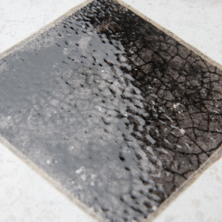 Kings Arles 13" Black and Beige Ceramic Floor and Wall Tile