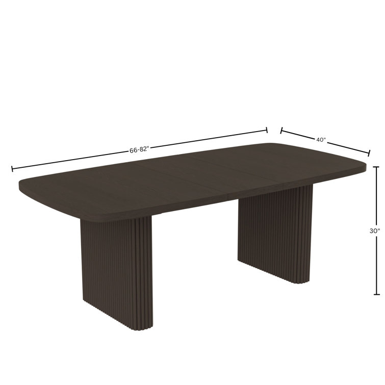 Fairmont Black Ribbed Extendable Dining Table