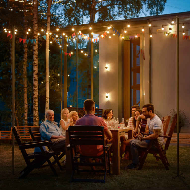 Weather Resistant 9-Foot Steel Outdoor String Light Poles