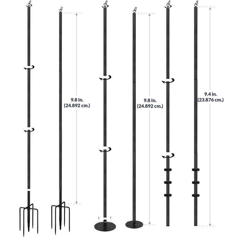 9-ft. 8-in. Powder Coated Steel Outdoor Lantern Poles