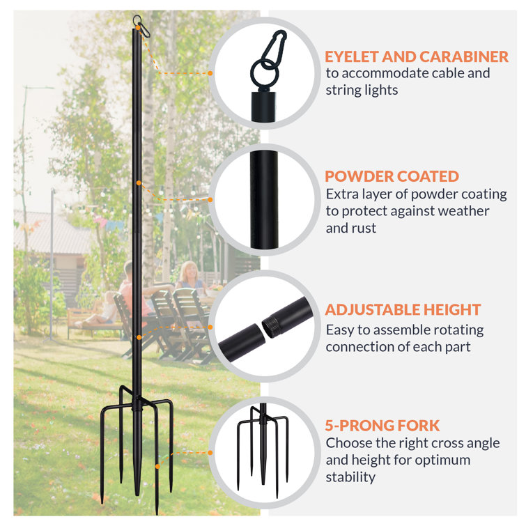 9-ft. 8-in. Powder Coated Steel Outdoor Lantern Poles