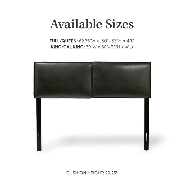 Alexander Black Leather Upholstered Adjustable Headboard