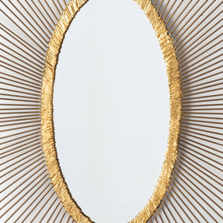 Gold Leaf Oval Wall Mount Accent Mirror