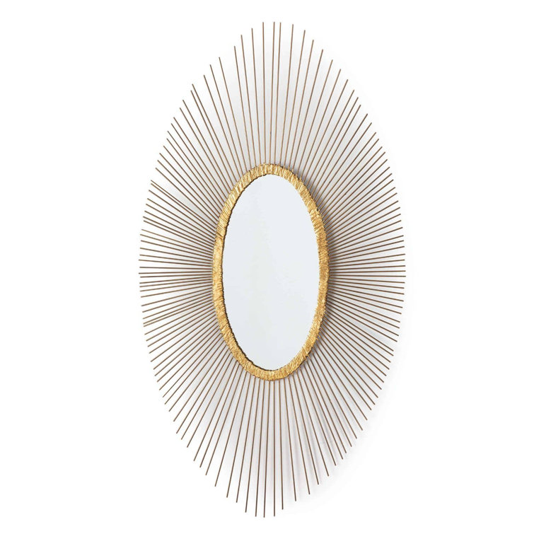 Gold Leaf Oval Wall Mount Accent Mirror
