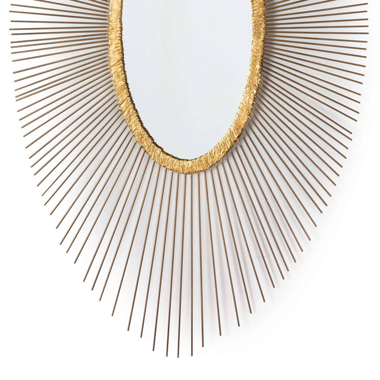 Gold Leaf Oval Wall Mount Accent Mirror