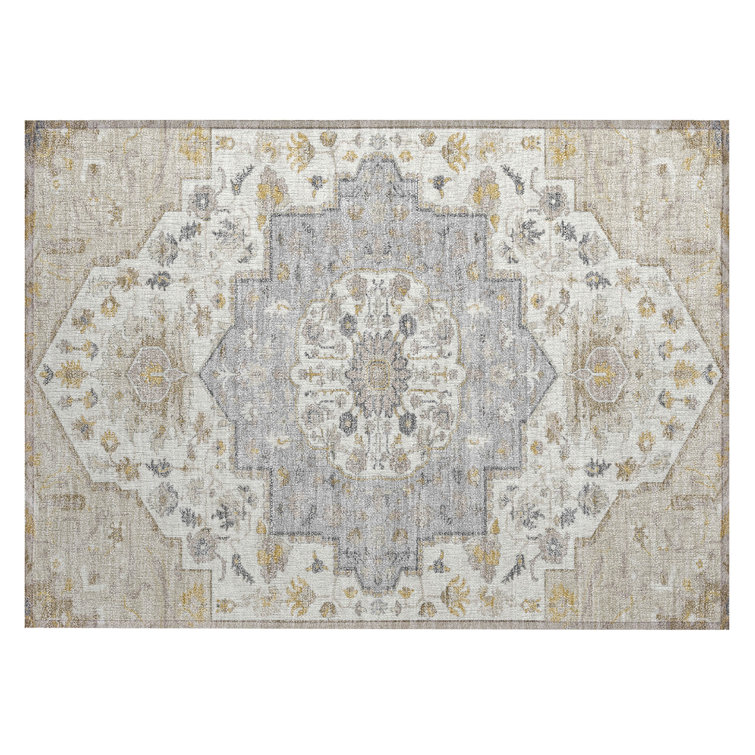 Beige Synthetic Flat Woven Non-slip Rectangular 8' x 10' Rug