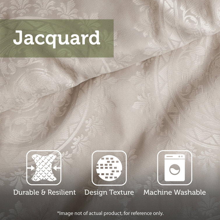 Full Brown Jacquard Microfiber Comforter Set with Throw Pillows