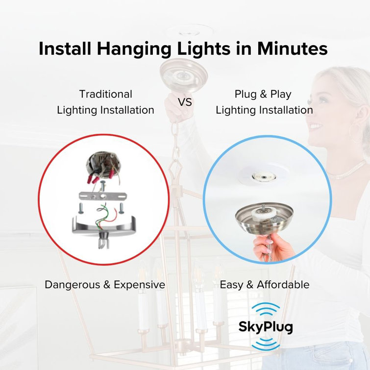 Brushed Nickel Plug & Play Lighting Base with LED Compatibility