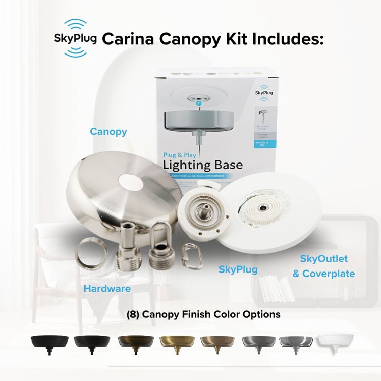 Brushed Nickel Plug & Play Lighting Base with LED Compatibility