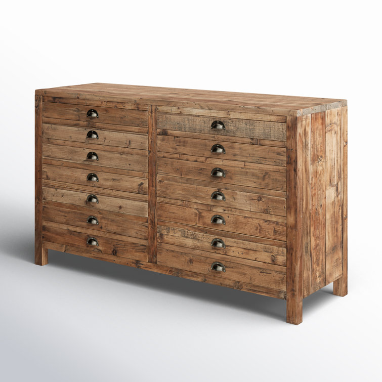 Farmhouse Brown Double Dovetail 6-Drawer Dresser