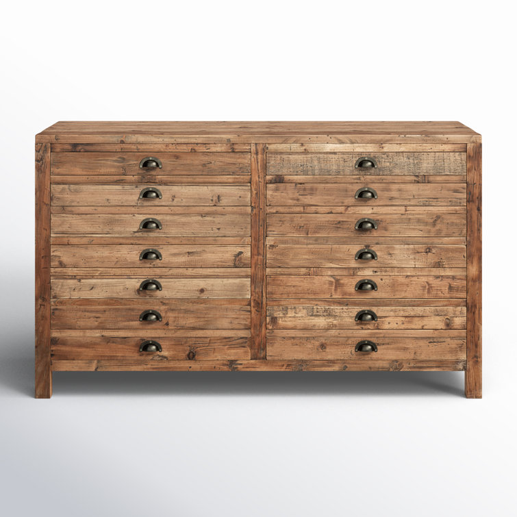 Farmhouse Brown Double Dovetail 6-Drawer Dresser