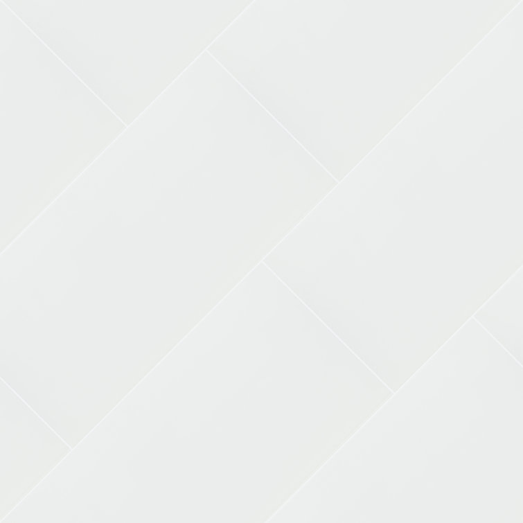 Dymo White Glossy 12" x 24" Ceramic Wall Tile