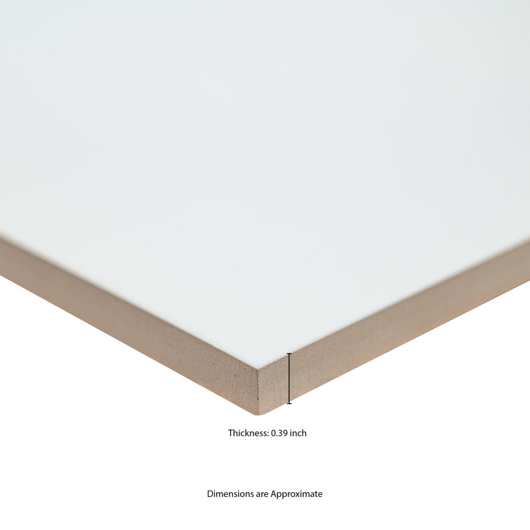 Dymo White Glossy 12" x 24" Ceramic Wall Tile