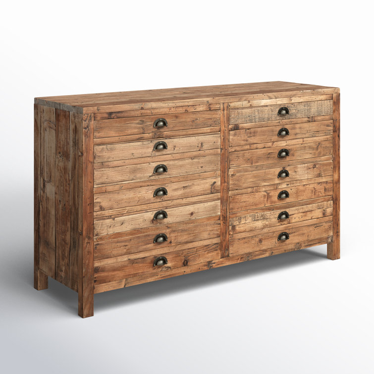 Farmhouse Brown Double Dovetail 6-Drawer Dresser
