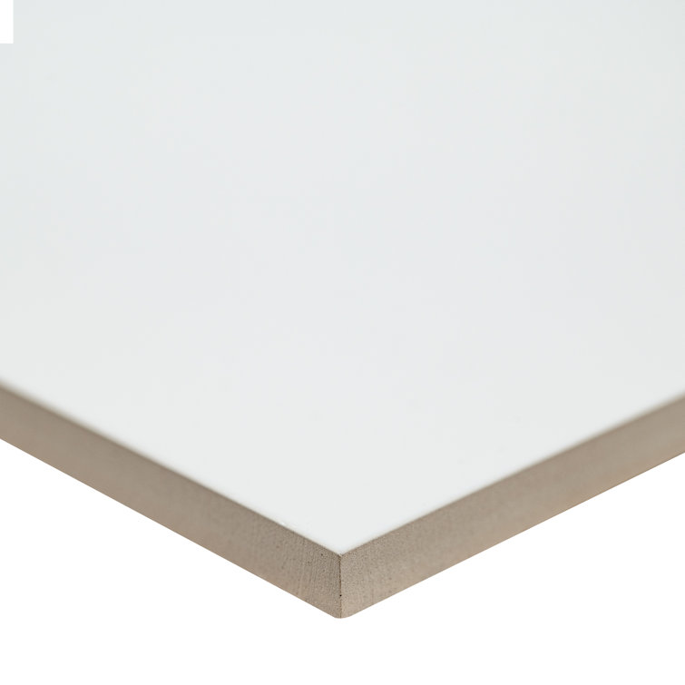 Dymo White Glossy 12" x 24" Ceramic Wall Tile