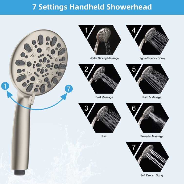 Brushed Nickel Dual Rainfall and Handheld Shower Head Combo