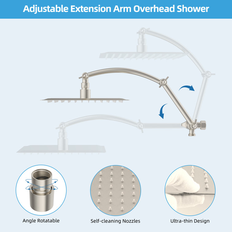 Brushed Nickel Dual Rainfall and Handheld Shower Head Combo