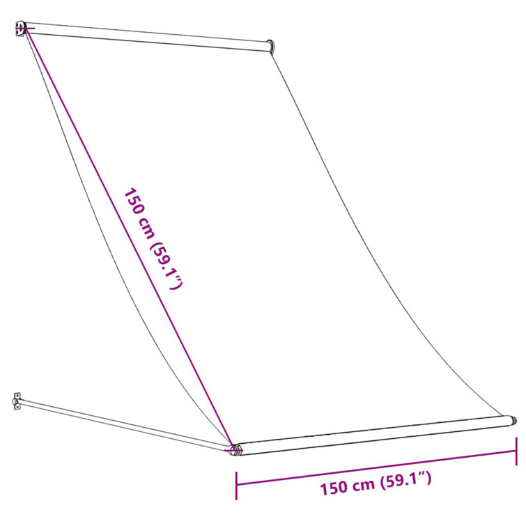 Cream Retractable Awning 59.1" x 59.1" Fabric and Steel