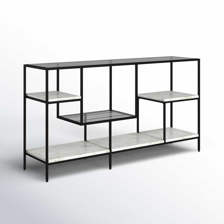Arjune Black/Brown/White 54'' Iron Geometric Bookcase