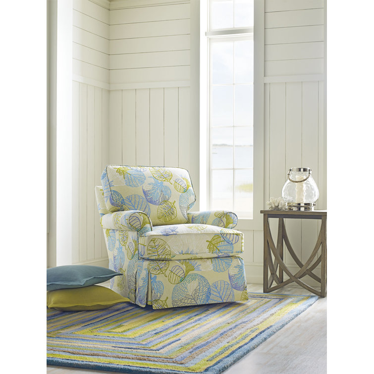 Sky Blue and Green Handmade Wool Tufted Area Rug 8' x 10'