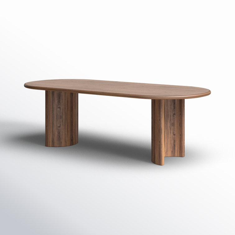Seasoned Brown Acacia Oval Dining Table for Six