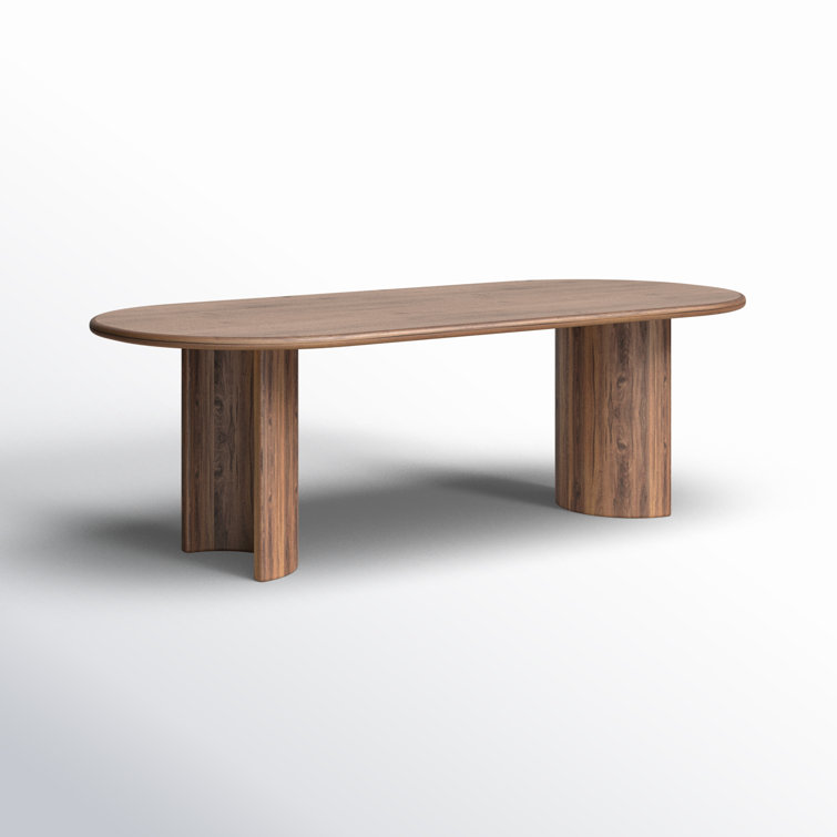 Seasoned Brown Acacia Oval Dining Table for Six