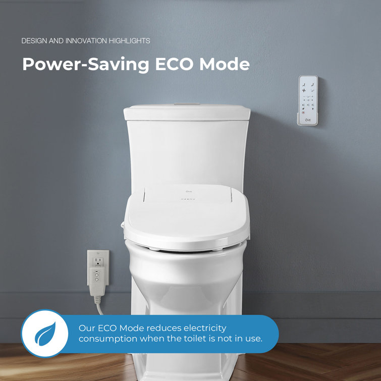 Calero White Electric Bidet Elongated Toilet Seat