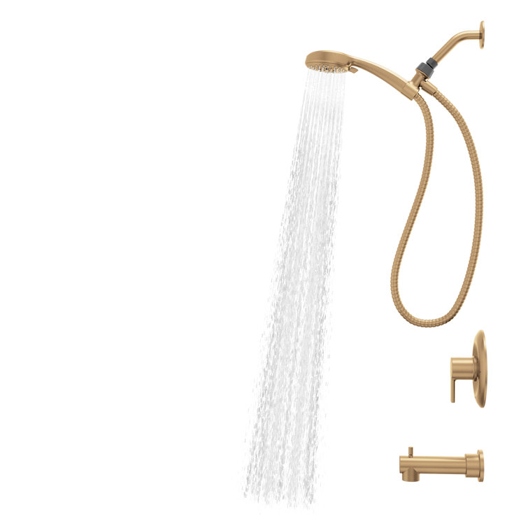 Bronzed Gold Wall Mounted Handheld Shower Faucet Set