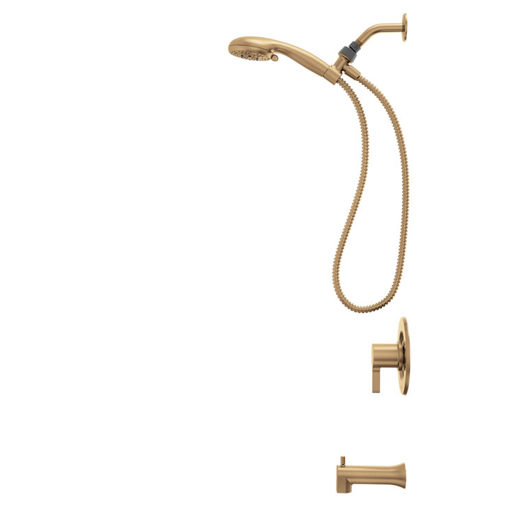Bronzed Gold Nickel Handheld Wall Mounted Shower Faucet Set