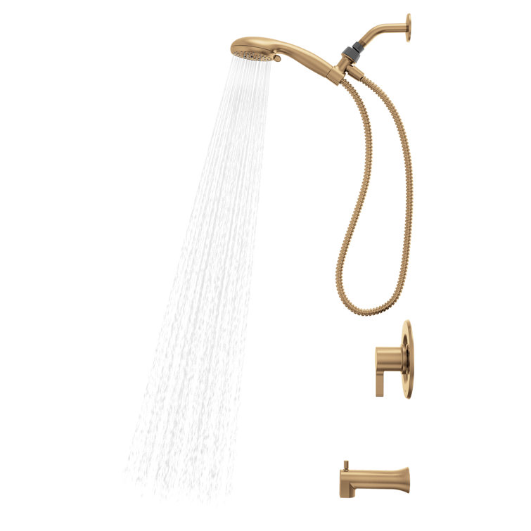 Bronzed Gold Nickel Handheld Wall Mounted Shower Faucet Set