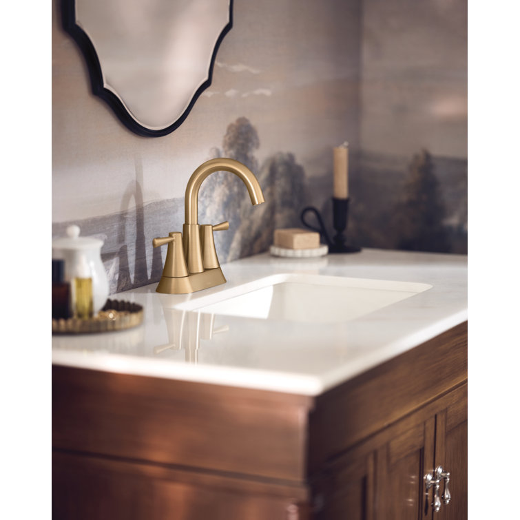 Ronan Bronzed Gold 4" Centerset 2-Handle Bathroom Faucet