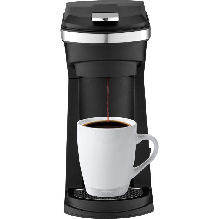 Black Single Serve Coffee Maker with Removable Drip Tray