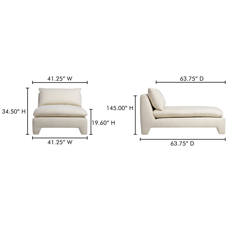 Cream Upholstered Lounge Chair with Pillow Back and Plywood Frame