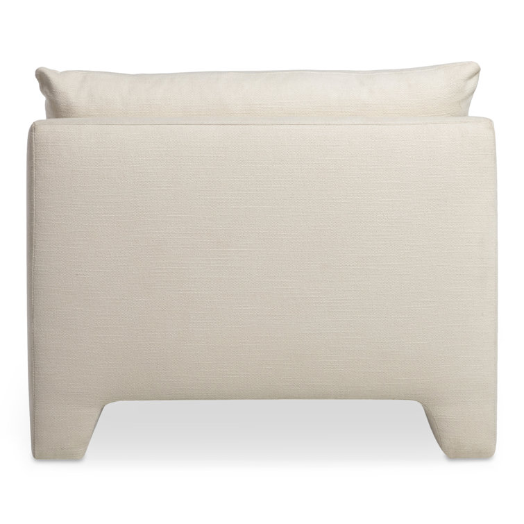 Cream Upholstered Lounge Chair with Pillow Back and Plywood Frame