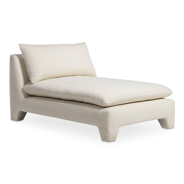 Cream Upholstered Lounge Chair with Pillow Back and Plywood Frame