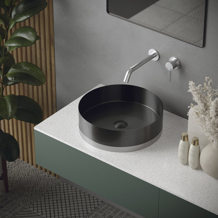 Stainless Steel Single Handle Wall-Mount Bathroom Faucet