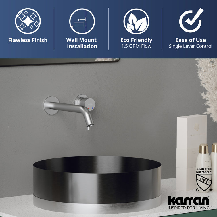 Stainless Steel Single Handle Wall-Mount Bathroom Faucet