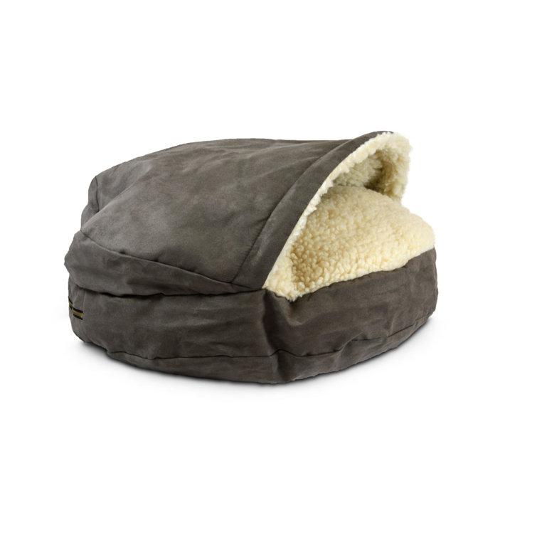 Small Anthracite Microsuede Orthopedic Elevated Dog Bed