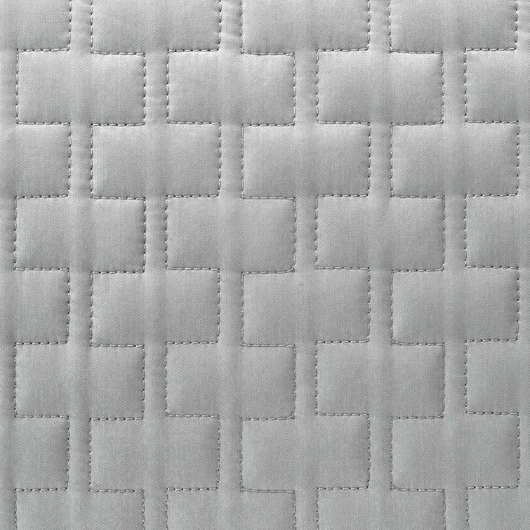Stone Gray Quilted Euro Sham with Piped Edges
