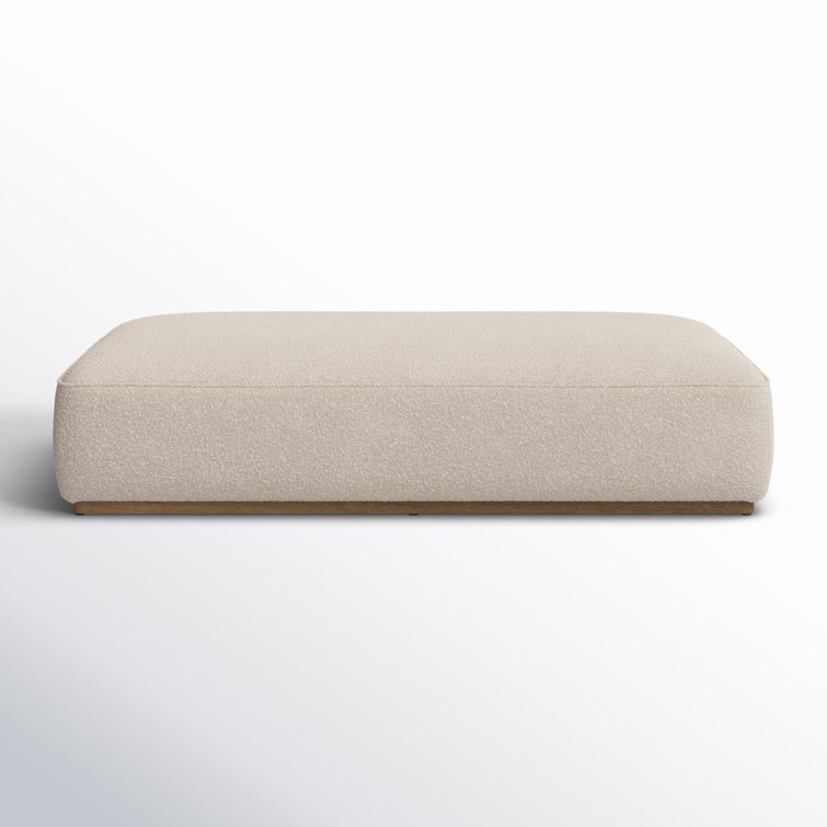 Knoll Natural Boucle Upholstered Rectangle Ottoman