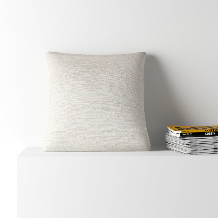 18" x 18" Off-White Linen Blend Square Throw Pillow