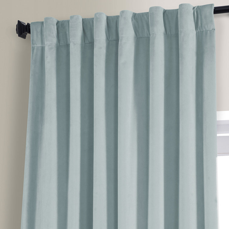 Angora Beige Velvet Blackout Curtain Panel for Windows and Doors