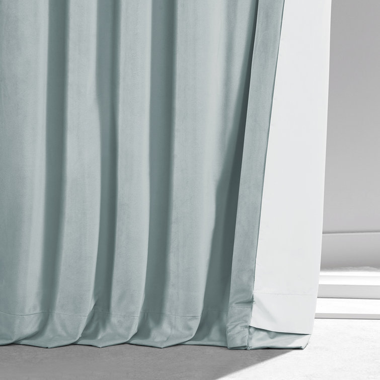 Angora Beige Velvet Blackout Curtain Panel for Windows and Doors