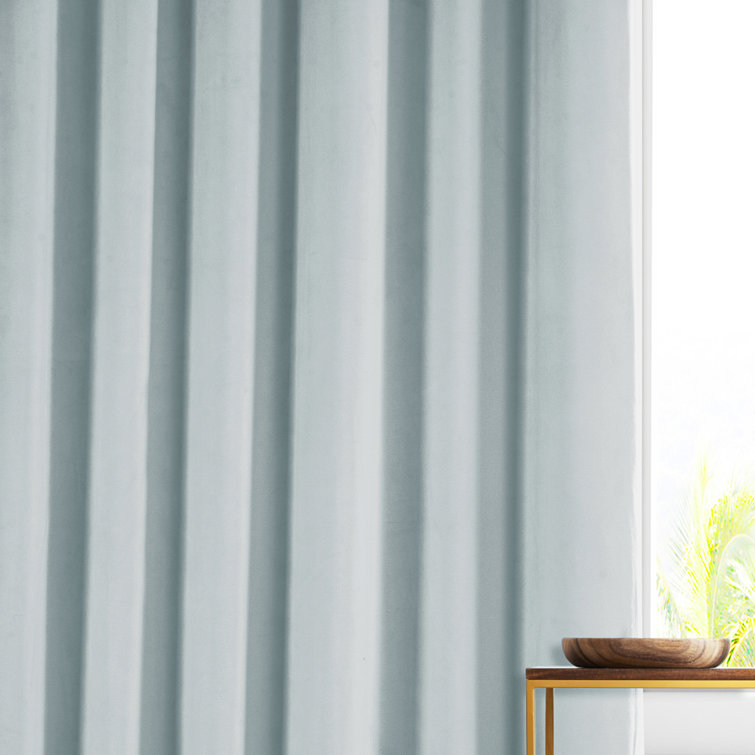 Angora Beige Velvet Blackout Curtain Panel for Windows and Doors