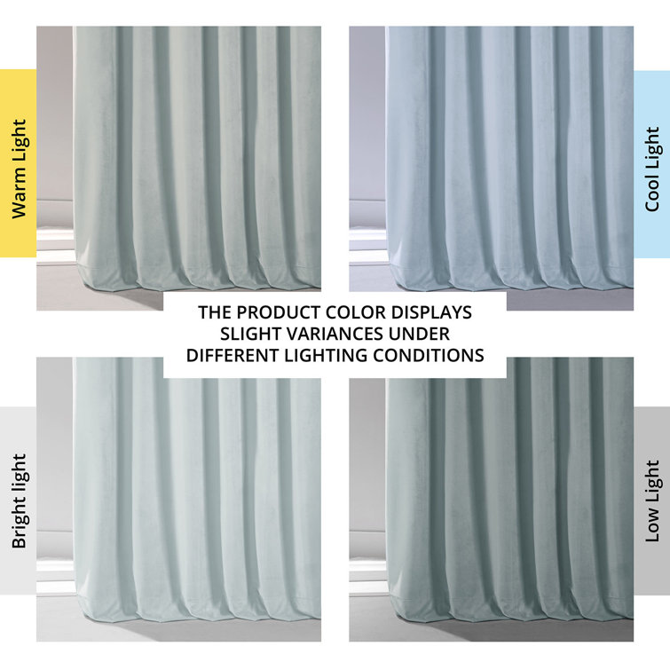 Angora Beige Velvet Blackout Curtain Panel for Windows and Doors