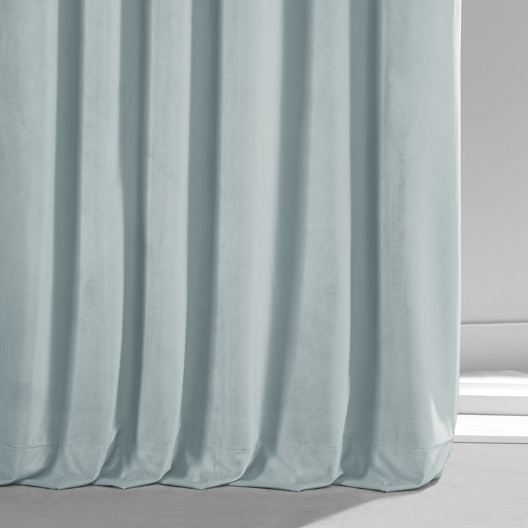 Angora Beige Velvet Blackout Curtain Panel for Windows and Doors