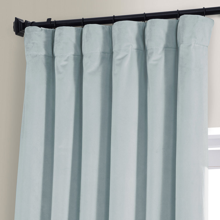 Angora Beige Velvet Blackout Curtain Panel for Windows and Doors