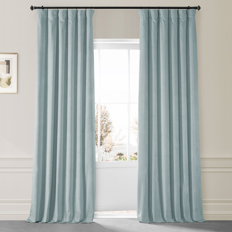 Angora Beige Velvet Blackout Curtain Panel for Windows and Doors