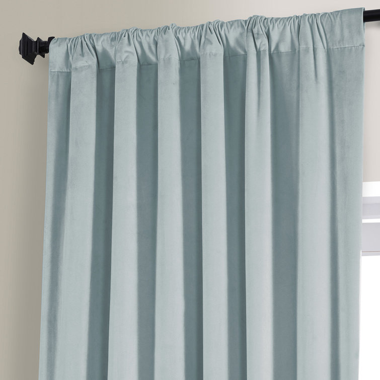 Angora Beige Velvet Blackout Curtain Panel for Windows and Doors